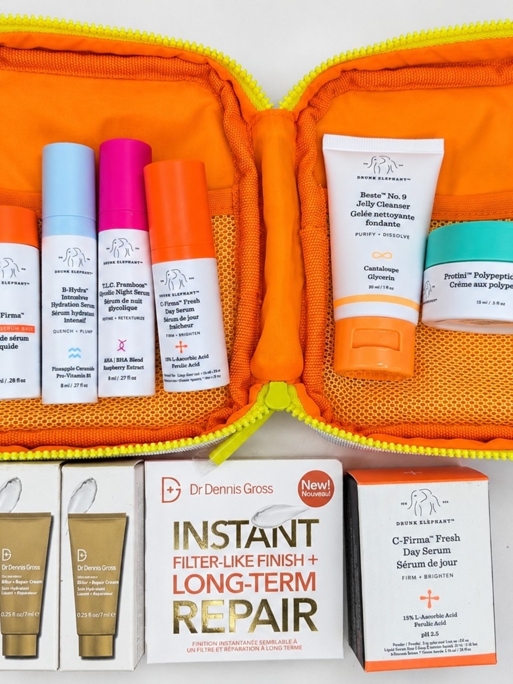 NEW Drunk Elephant + Dr Dennis Gross Skincare Travel Bundle & Case